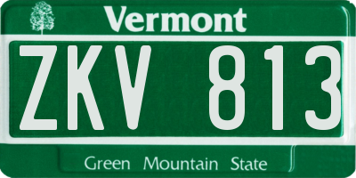VT license plate ZKV813