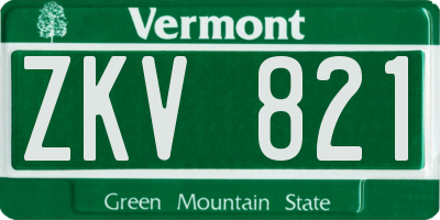 VT license plate ZKV821