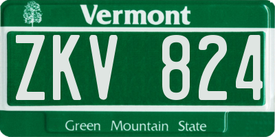 VT license plate ZKV824