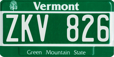 VT license plate ZKV826