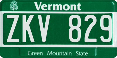 VT license plate ZKV829