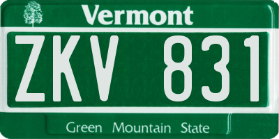 VT license plate ZKV831