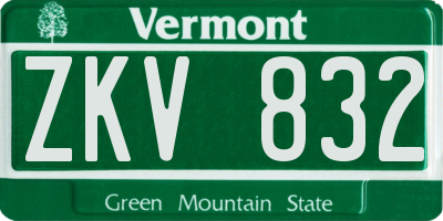 VT license plate ZKV832