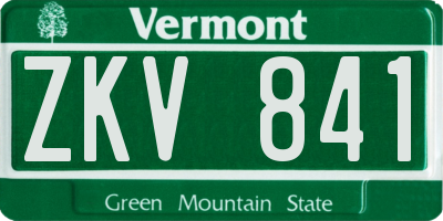 VT license plate ZKV841