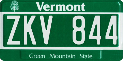VT license plate ZKV844