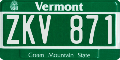 VT license plate ZKV871