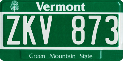 VT license plate ZKV873