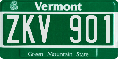 VT license plate ZKV901