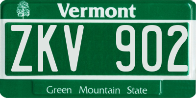 VT license plate ZKV902