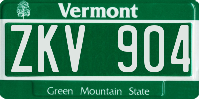 VT license plate ZKV904
