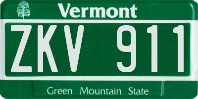 VT license plate ZKV911