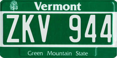 VT license plate ZKV944