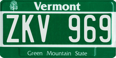 VT license plate ZKV969