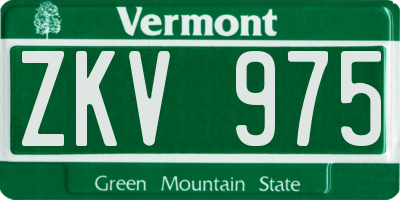 VT license plate ZKV975