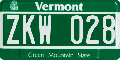 VT license plate ZKW028