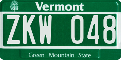 VT license plate ZKW048