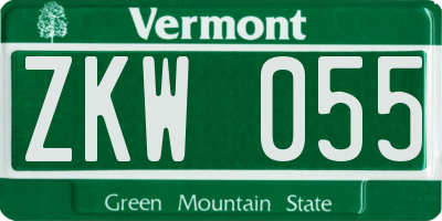 VT license plate ZKW055