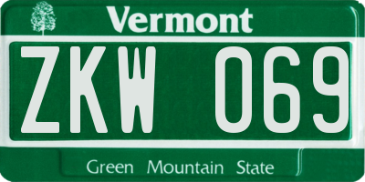 VT license plate ZKW069