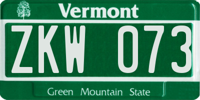 VT license plate ZKW073