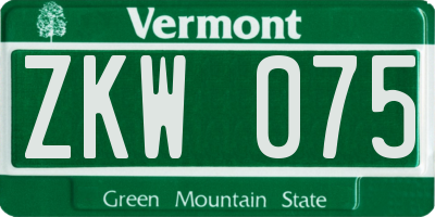 VT license plate ZKW075