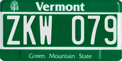 VT license plate ZKW079