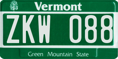 VT license plate ZKW088