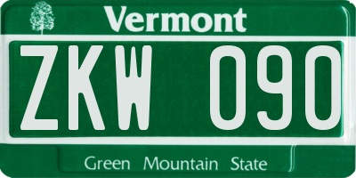 VT license plate ZKW090
