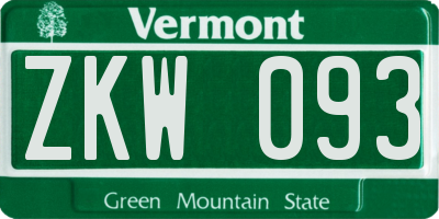 VT license plate ZKW093
