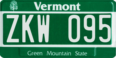 VT license plate ZKW095