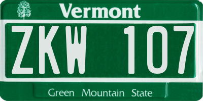 VT license plate ZKW107