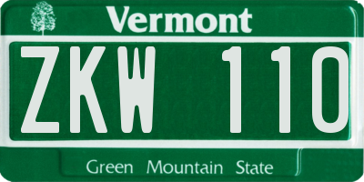 VT license plate ZKW110