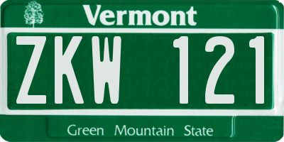 VT license plate ZKW121