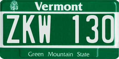VT license plate ZKW130