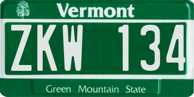 VT license plate ZKW134