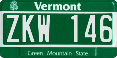 VT license plate ZKW146