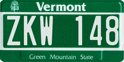 VT license plate ZKW148