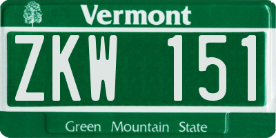 VT license plate ZKW151
