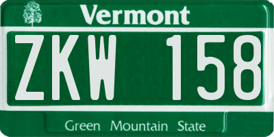 VT license plate ZKW158
