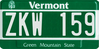 VT license plate ZKW159