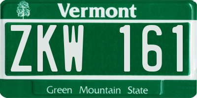 VT license plate ZKW161