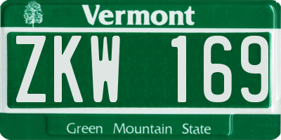 VT license plate ZKW169