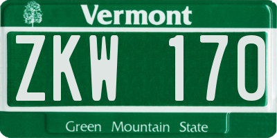 VT license plate ZKW170