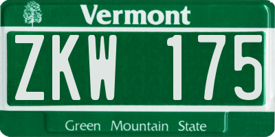 VT license plate ZKW175