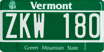 VT license plate ZKW180