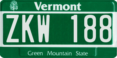 VT license plate ZKW188