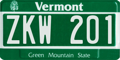 VT license plate ZKW201