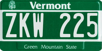 VT license plate ZKW225