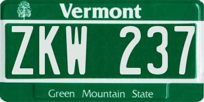 VT license plate ZKW237