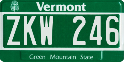 VT license plate ZKW246