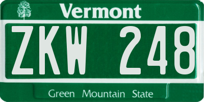 VT license plate ZKW248